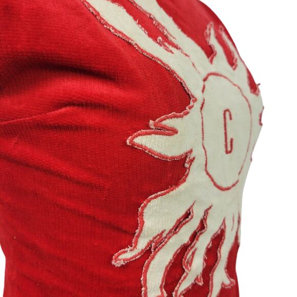 Vintage Corduroy Leotard Red Homemade Romper Majorette Costume Bodysuit Tank XXS - Picture 11 of 16